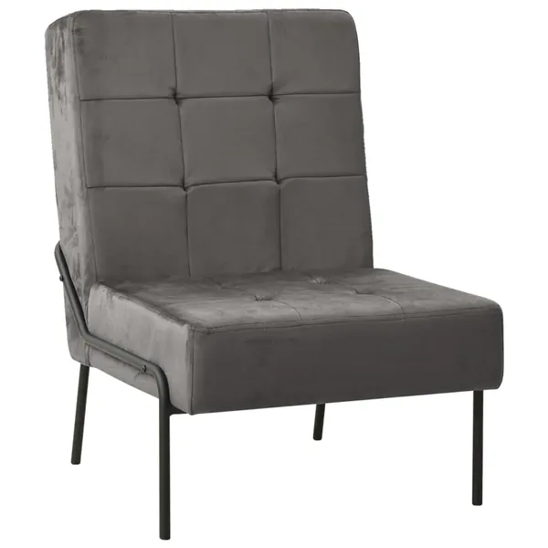 Chaise de relaxation 65x79x87 cm Gris foncé Velours