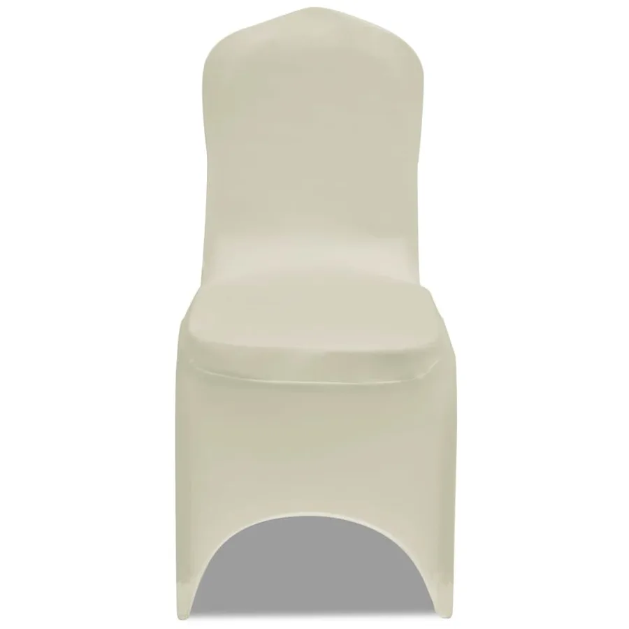 Housse crème extensible pour chaise 6 pièces - 3
