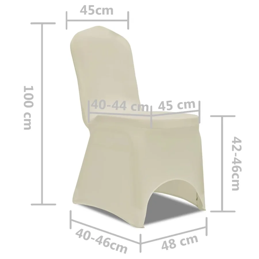 Housse crème extensible pour chaise 6 pièces - 8