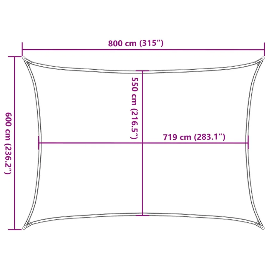Voile d'ombrage 160 g/m² Blanc 6x8 m PEHD - 10