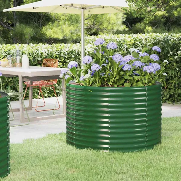 Lit surélevé de jardin Acier galvanisé 100x100x68cm Vert