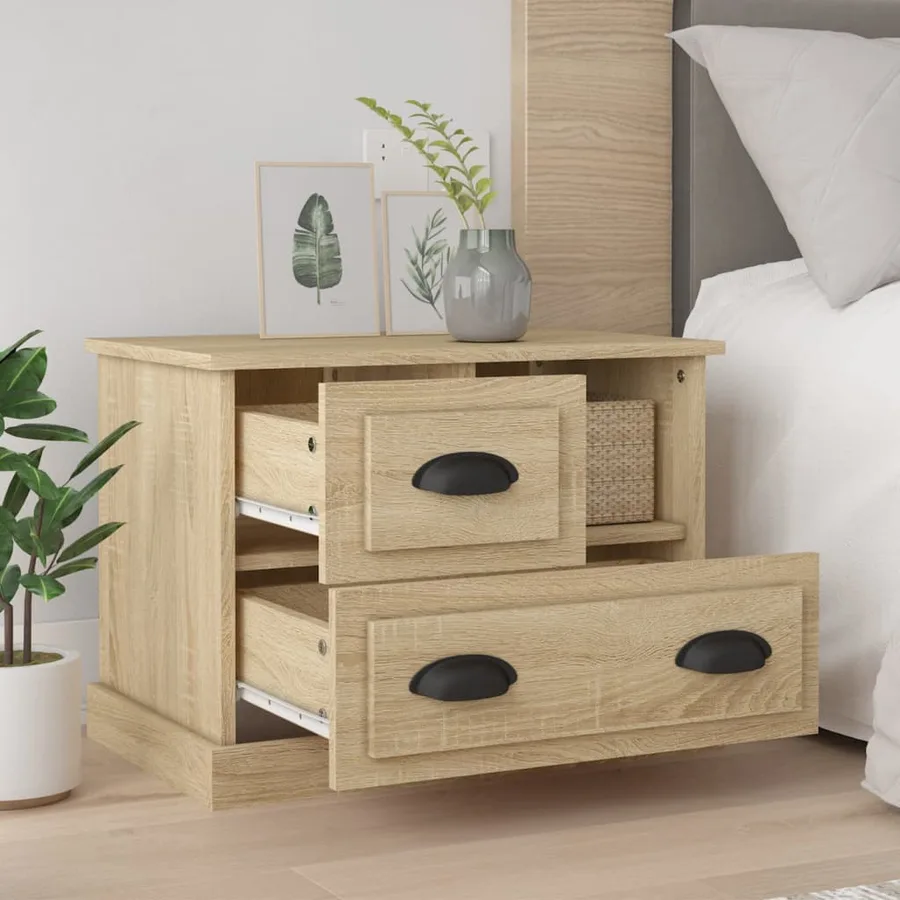 Table de chevet chêne sonoma 60x39x45 cm - 3