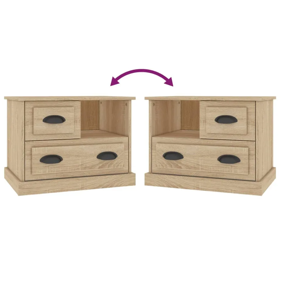 Table de chevet chêne sonoma 60x39x45 cm - 9