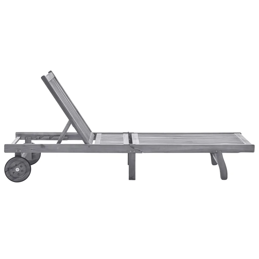 Chaise longue Bois d'acacia solide - 3