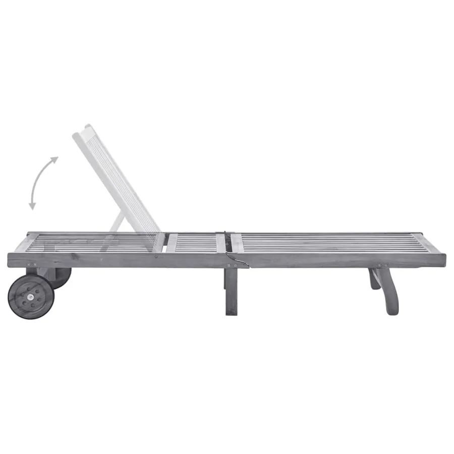 Chaise longue Bois d'acacia solide - 7