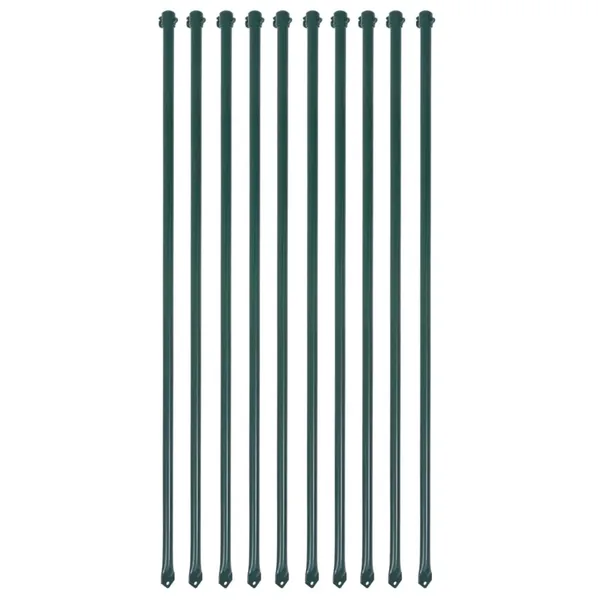 Poteau de jardin 10 pcs 1 m Métal Vert