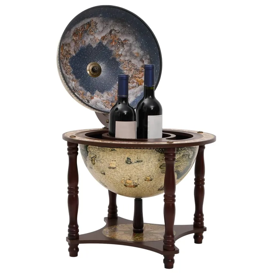 Support à vin bar forme globe Marron Bois d'eucalyptus massif - 2
