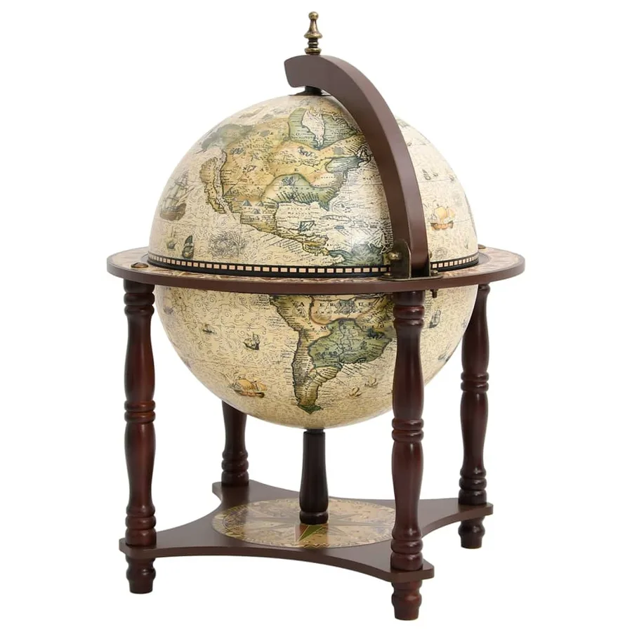 Support à vin bar forme globe Marron Bois d'eucalyptus massif - 5