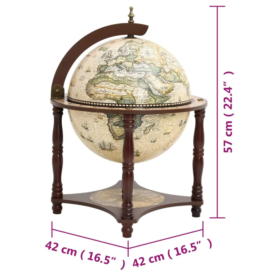 Support à vin bar forme globe Marron Bois d'eucalyptus massif - 8