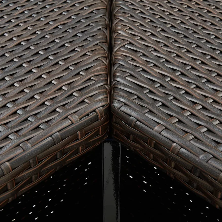 Table d'angle de bar Marron 100x50x105 cm Résine tressée - 5