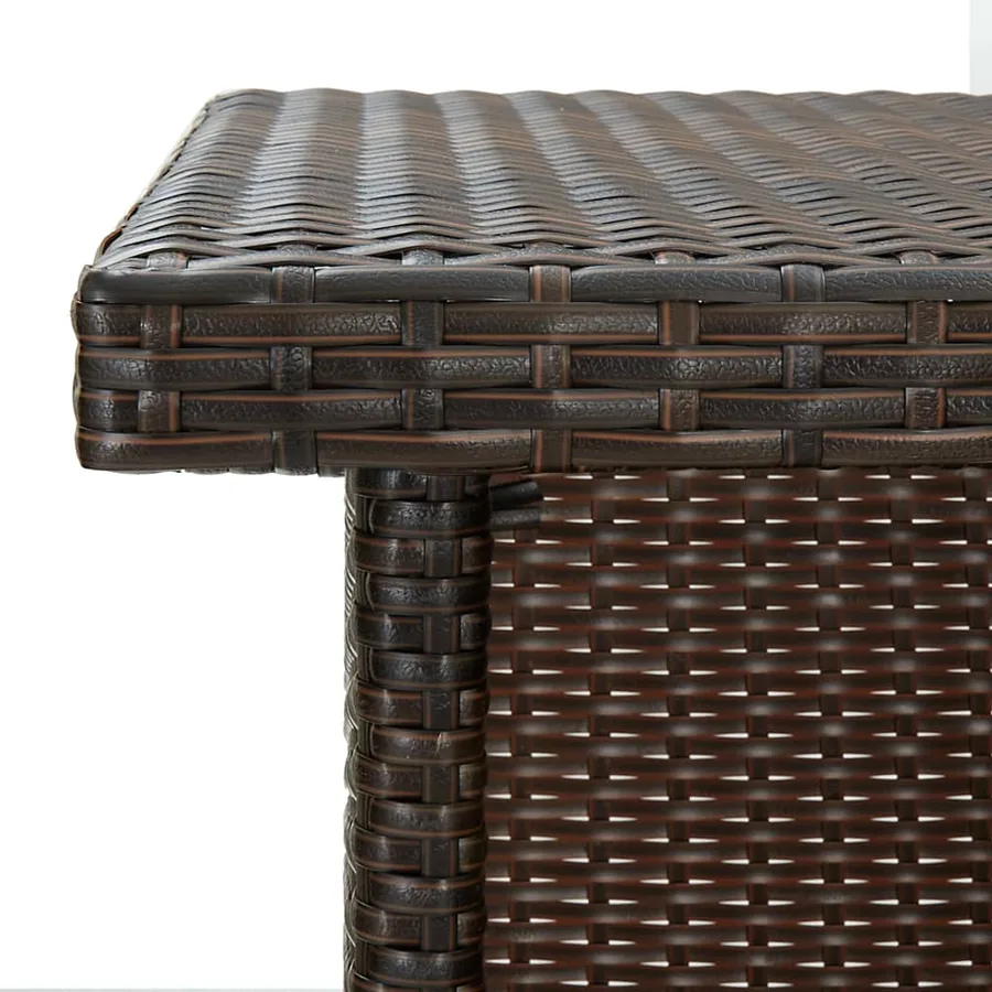 Table d'angle de bar Marron 100x50x105 cm Résine tressée - 6