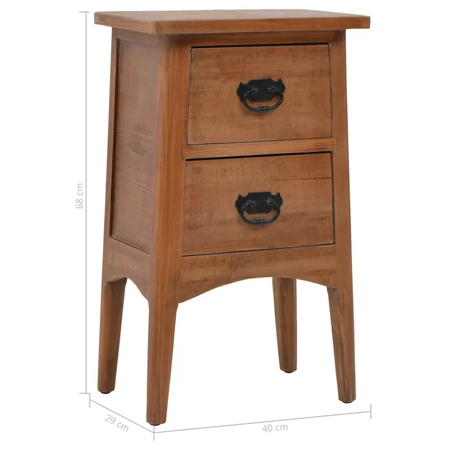 Table de chevet Bois de sapin massif 40 x 29 x 68 cm Marron - 11