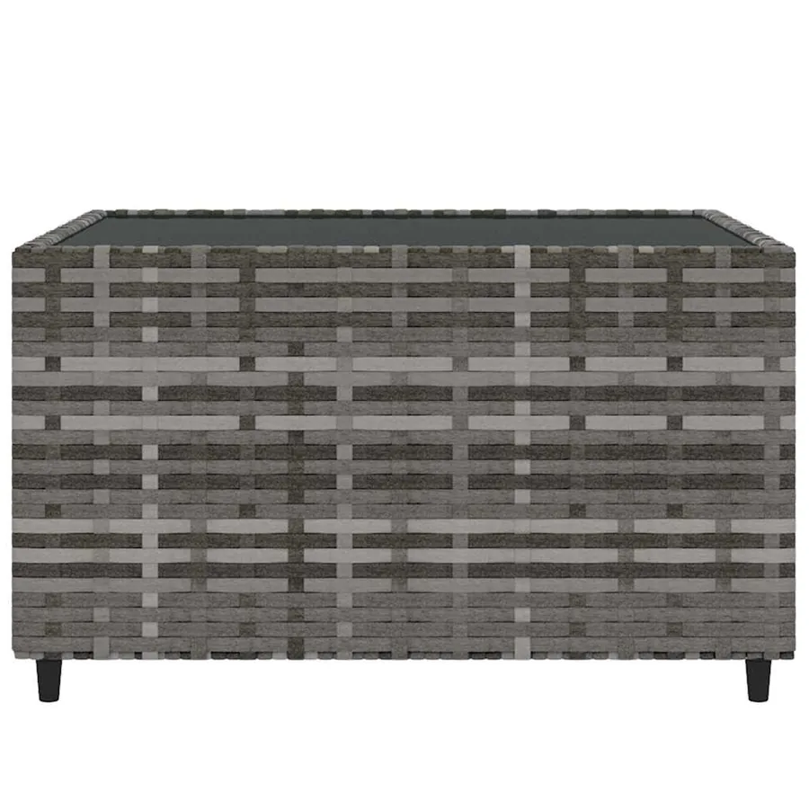 Salon de jardin 4 pcs avec coussins Gris Résine tressée - 8