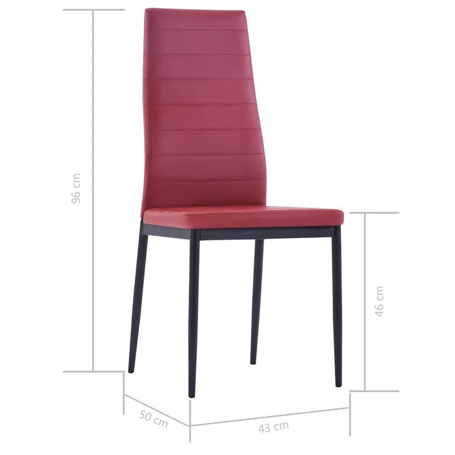 Mobilier de salle à manger 5 pcs Rouge bordeaux - 14