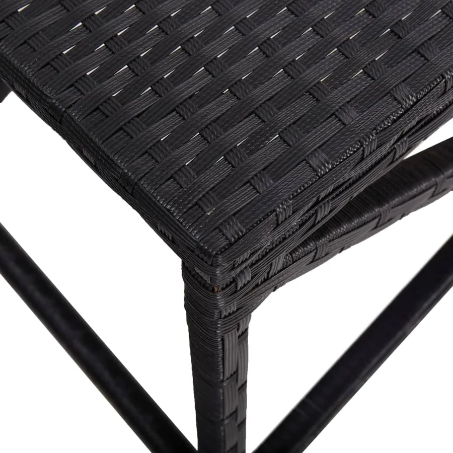 Banc de jardin 120 cm Résine tressée Noir - 4