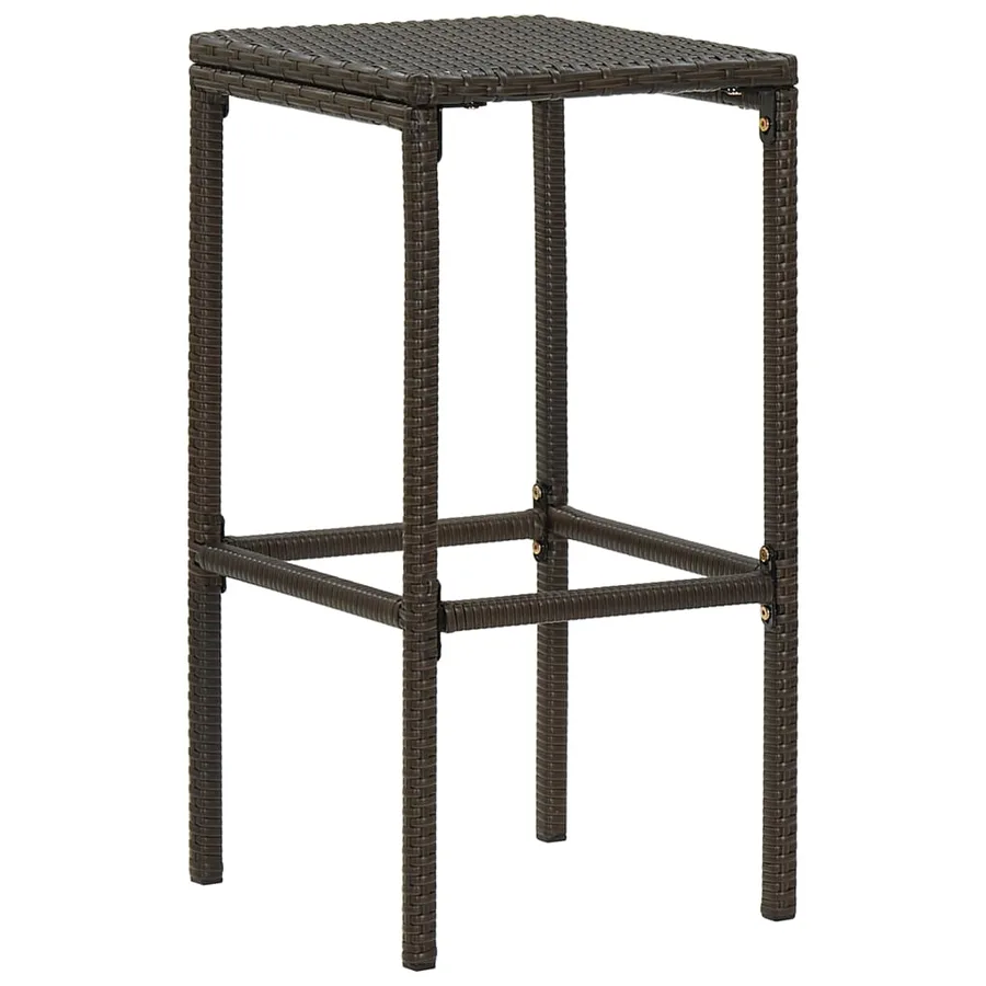 Tabourets de bar avec coussins lot de 3 marron résine tressée - 3