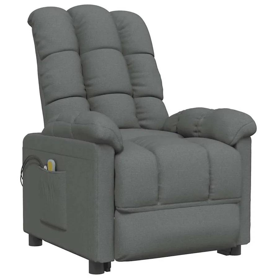 Fauteuil électrique de massage Gris foncé Tissu - 3