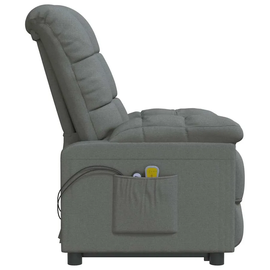 Fauteuil électrique de massage Gris foncé Tissu - 5