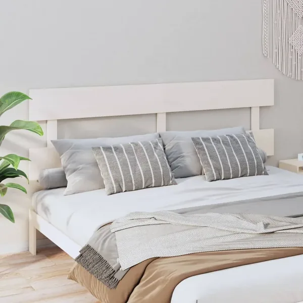 Tête de lit Blanc 204x3x81 cm Bois massif de pin