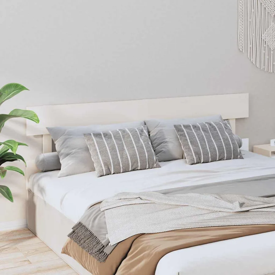 Tête de lit Blanc 204x3x81 cm Bois massif de pin - 4