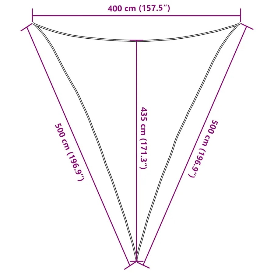 Voile d'ombrage 160 g/m² Taupe 4x5x5 m PEHD - 10