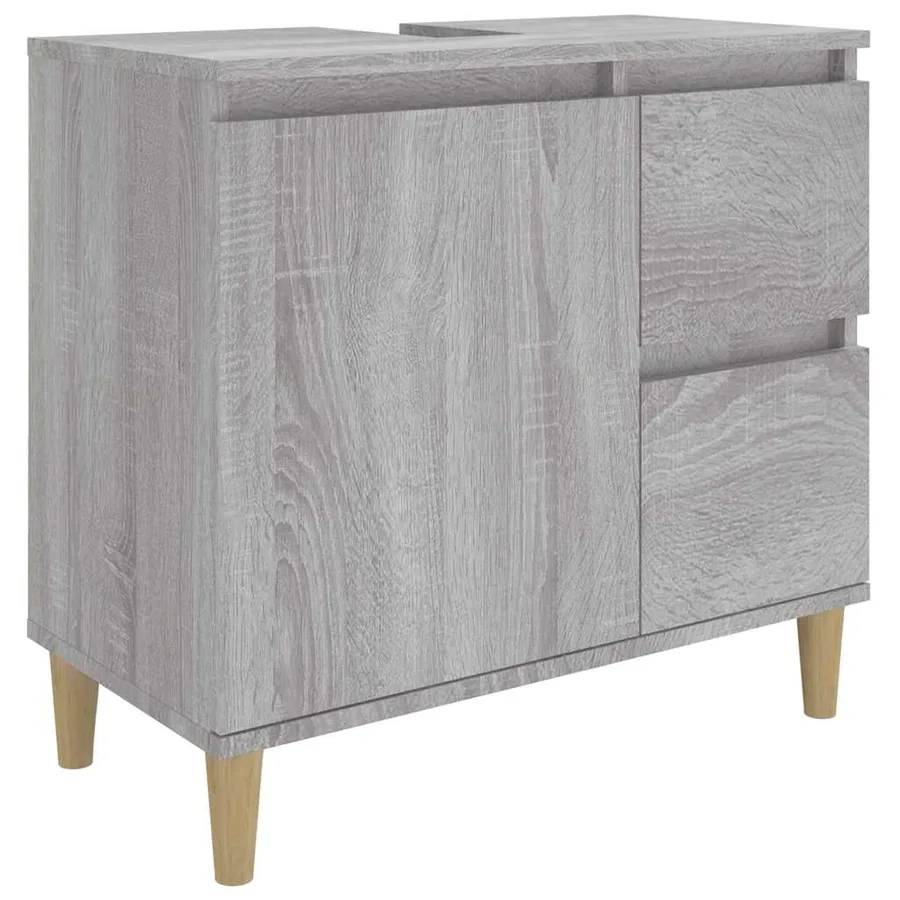 Armoire de bain sonoma gris 65x33x60 cm bois d'ingénierie - 2