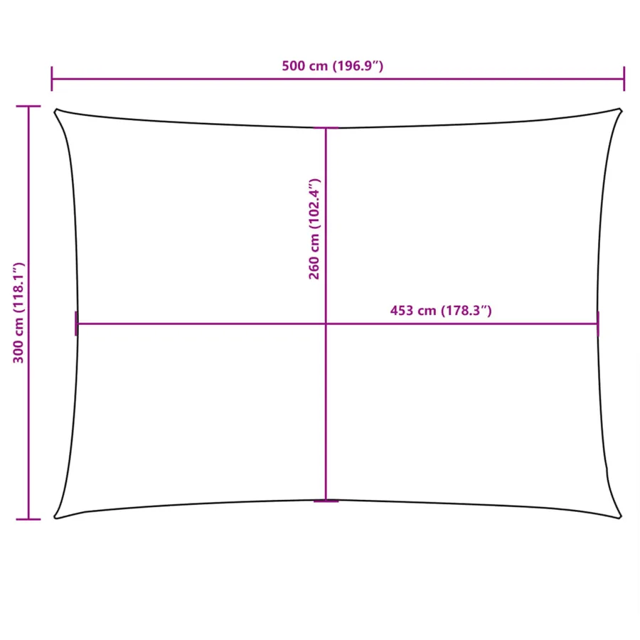 Voile de parasol tissu oxford rectangulaire 3x5 m noir - 10