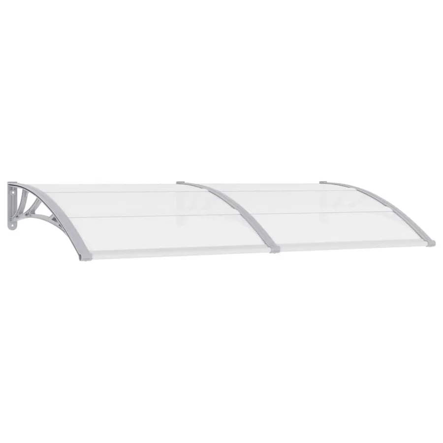 Auvent de porte Gris et transparent 200x75 cm PC - 2