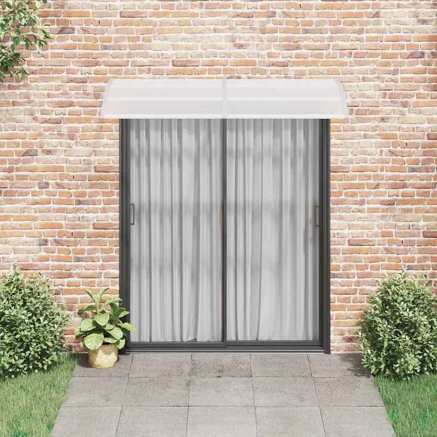 Auvent de porte Gris et transparent 200x75 cm PC - 3