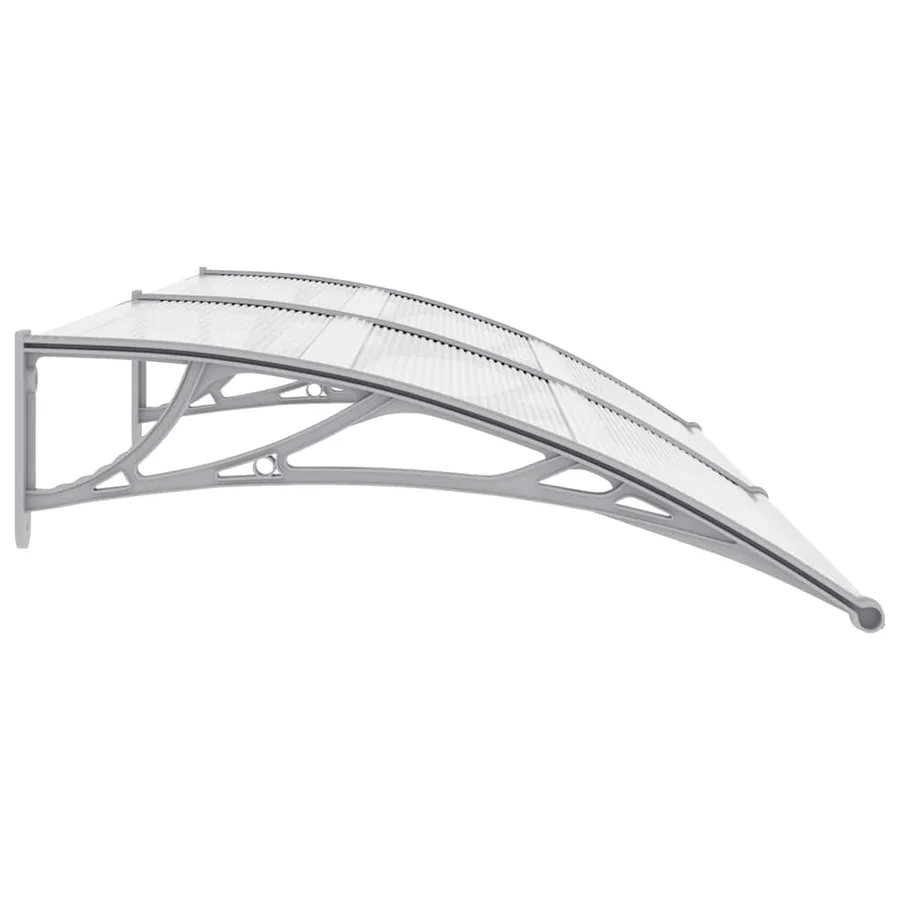 Auvent de porte Gris et transparent 200x75 cm PC - 5