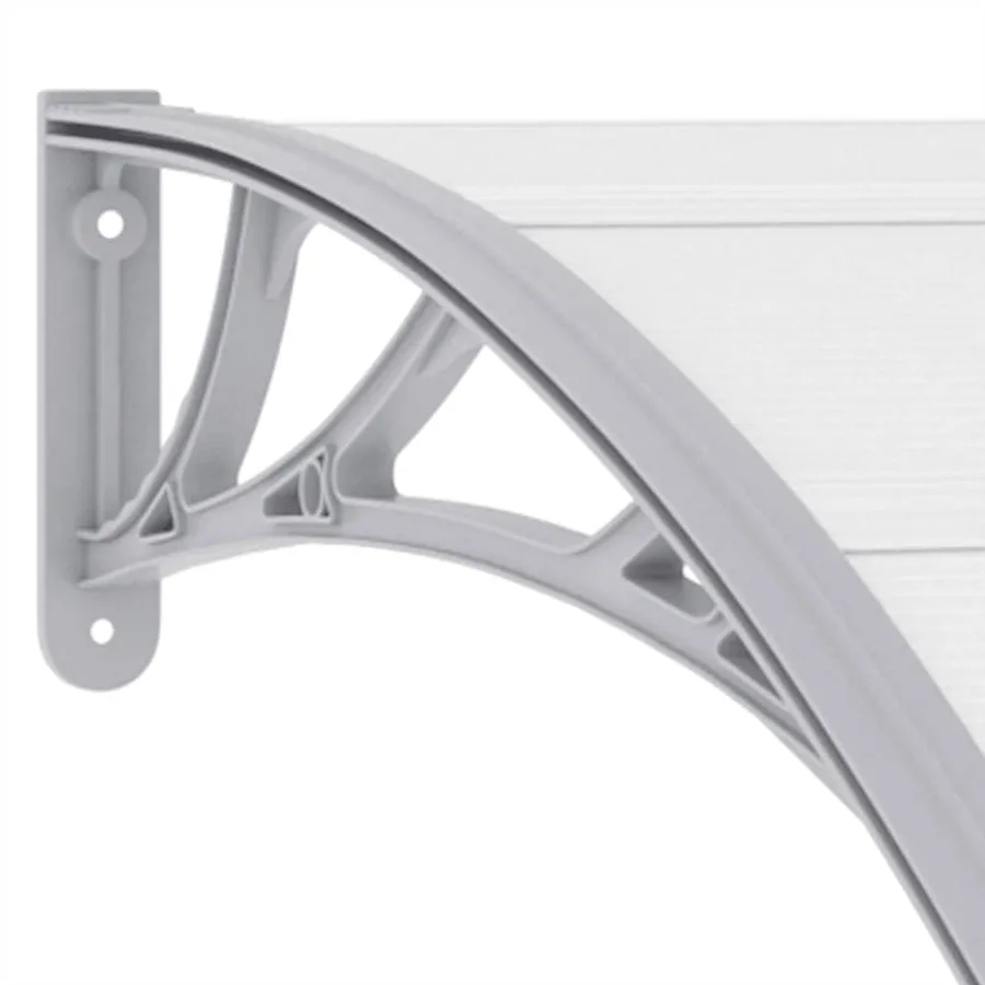 Auvent de porte Gris et transparent 200x75 cm PC - 6