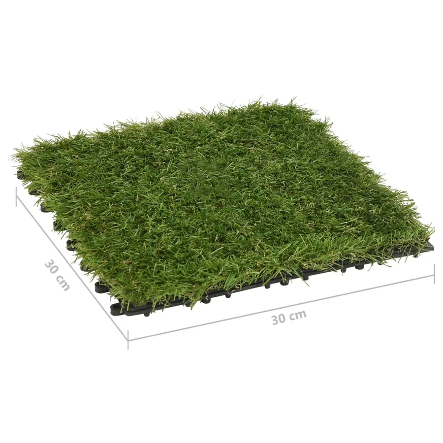 Carreaux de gazon artificiel 11 pcs Vert 30x30 cm - 9