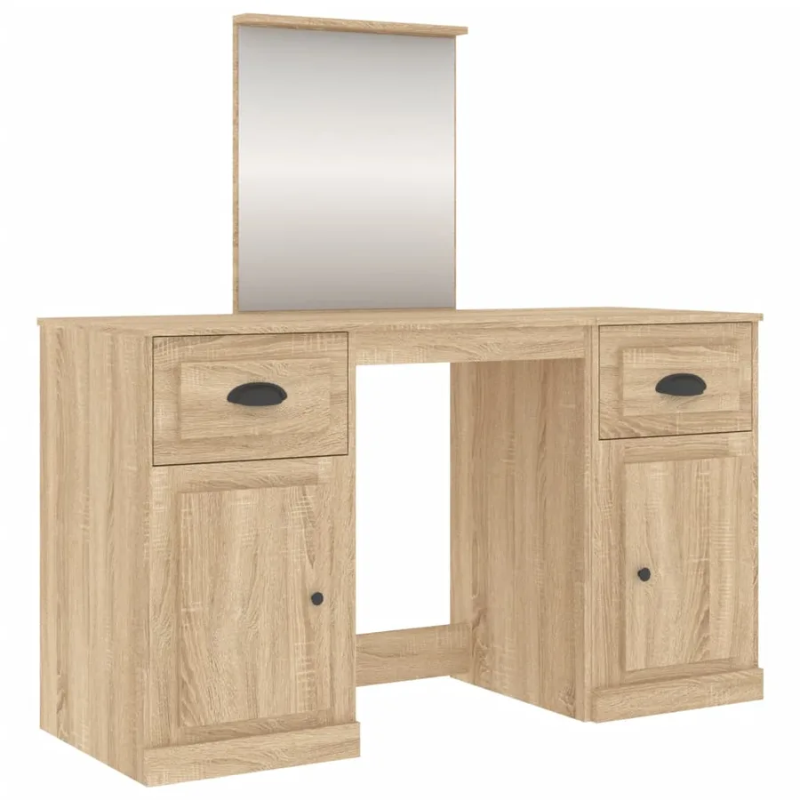 Coiffeuse avec miroir chêne sonoma 130x50x132,5 cm - 2