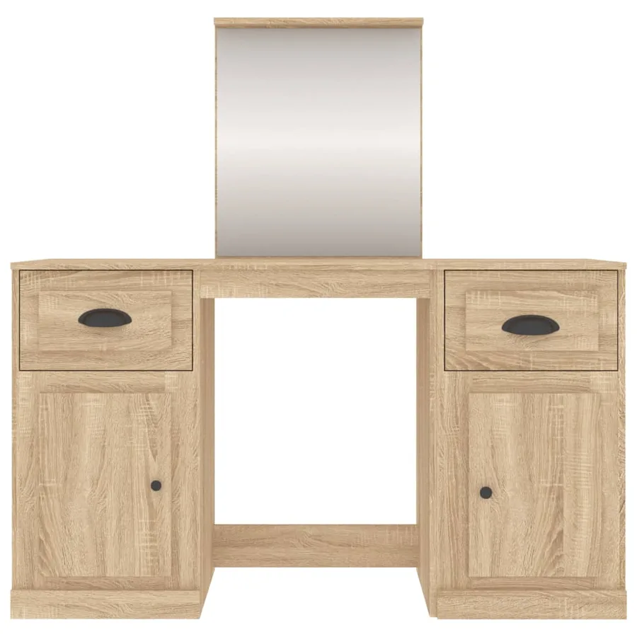 Coiffeuse avec miroir chêne sonoma 130x50x132,5 cm - 6
