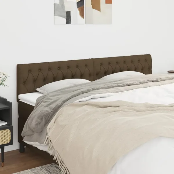 Têtes de lit Marron foncé 200x7x78/88 cm Tissu
