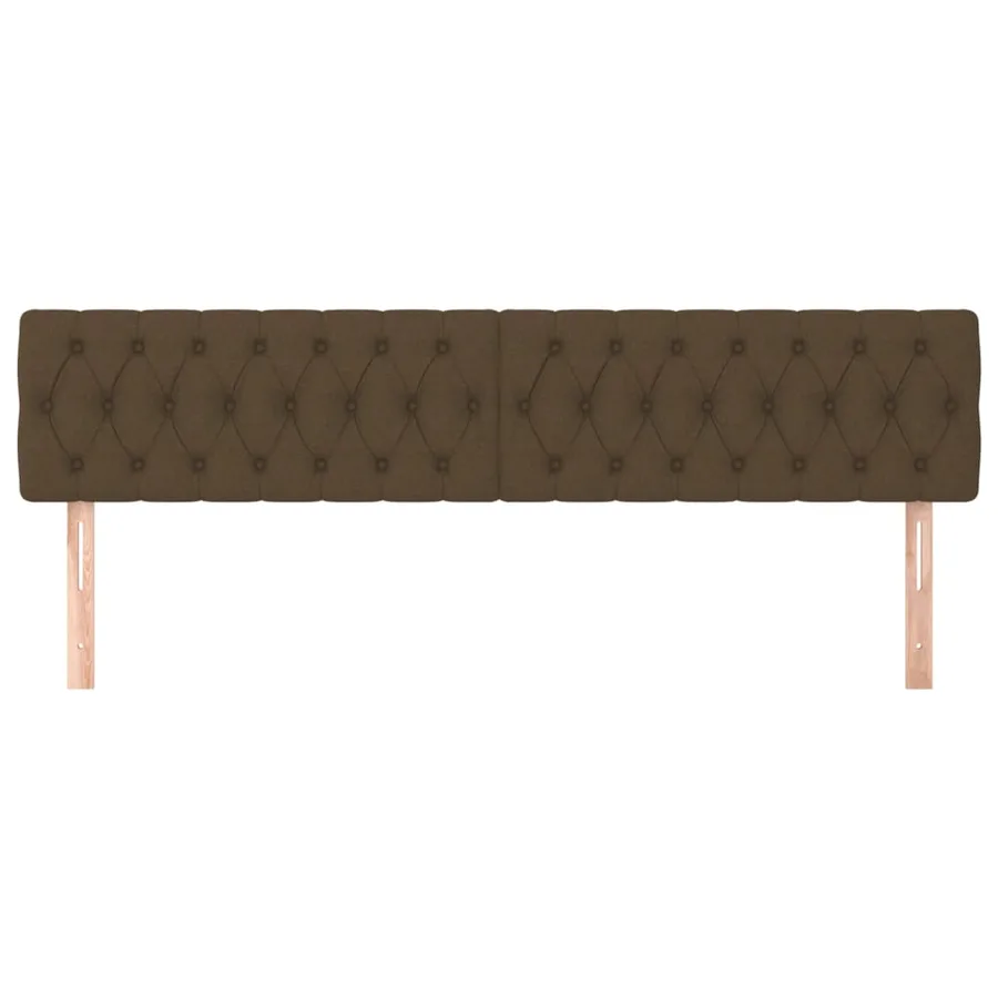 Têtes de lit Marron foncé 200x7x78/88 cm Tissu - 3