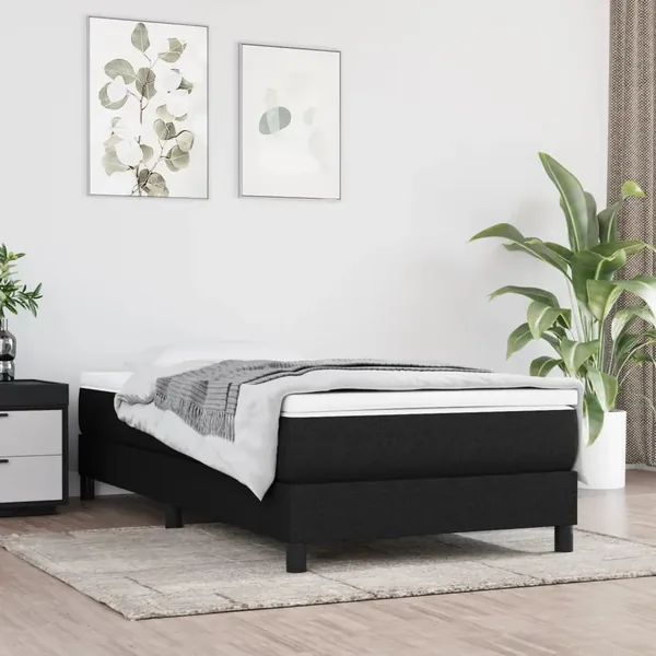 Matelas de lit à ressorts ensachés fermeté moyenne Noir 100x200x20 cm Tissu