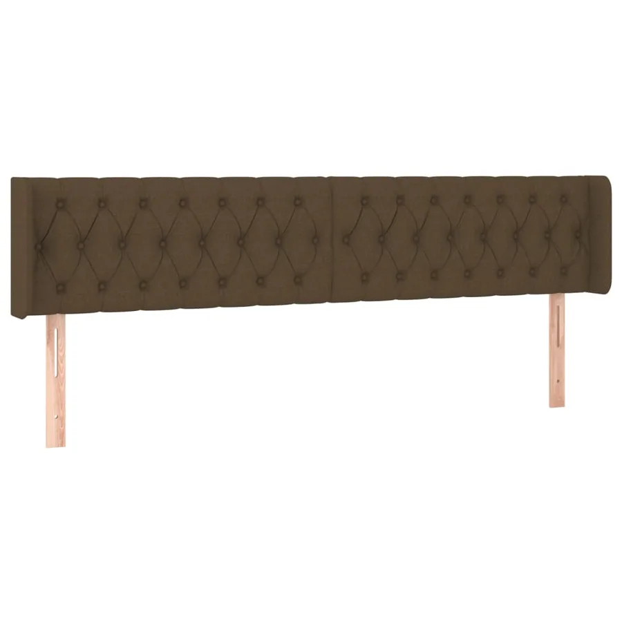 Tête de lit avec oreilles Marron Foncé 203x16x78/88 cm Tissu - 2