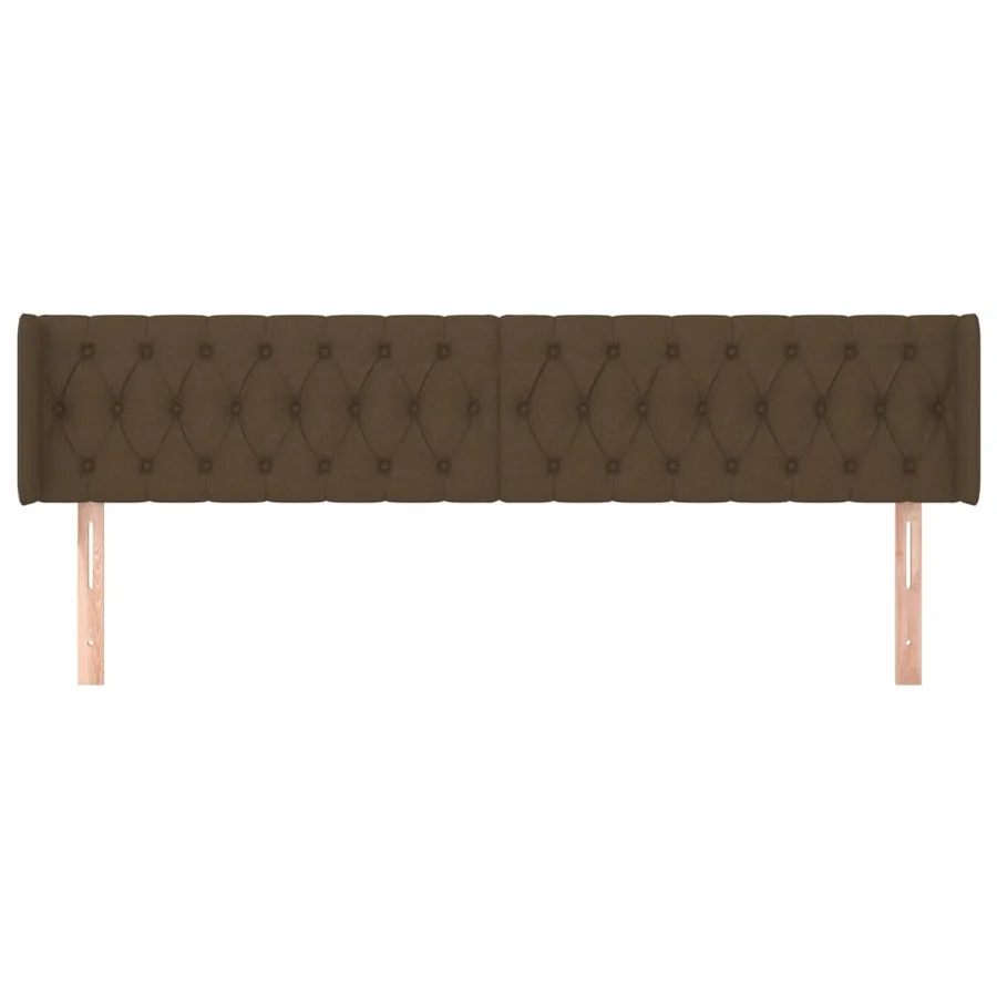 Tête de lit avec oreilles Marron Foncé 203x16x78/88 cm Tissu - 3