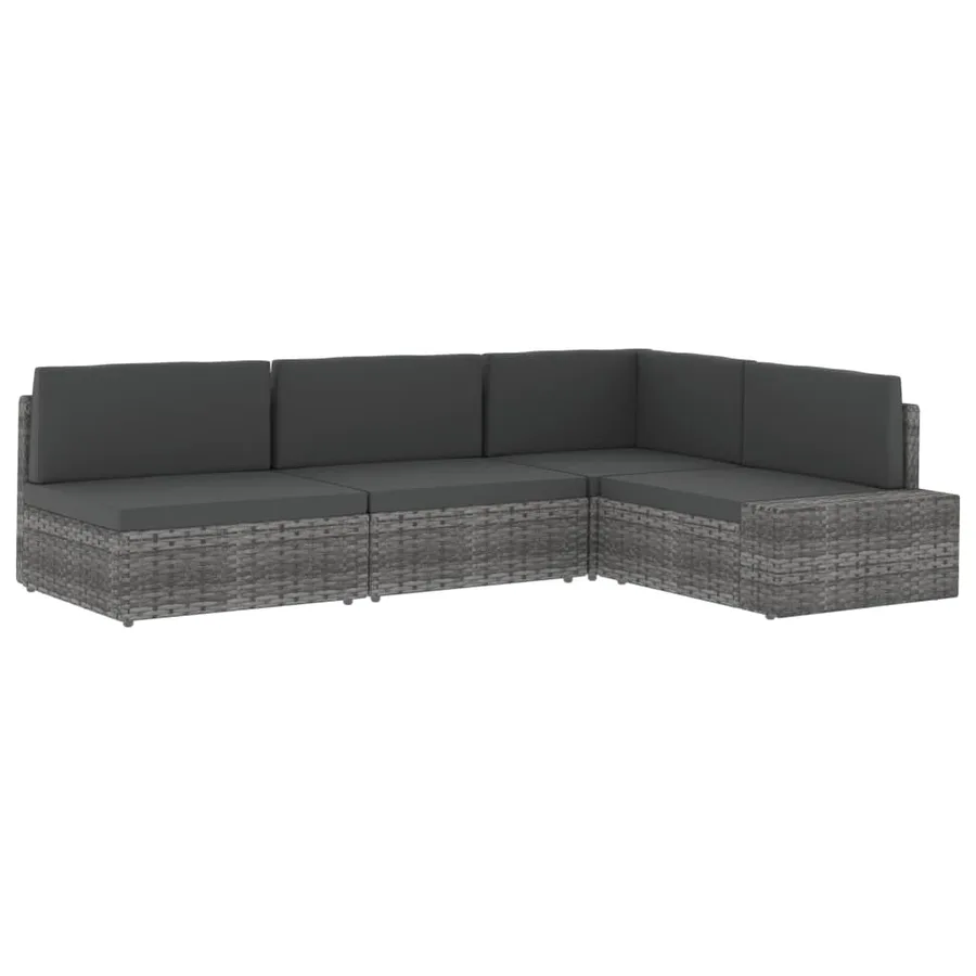 Salon de jardin 2 pcs Résine tressée Gris - 16