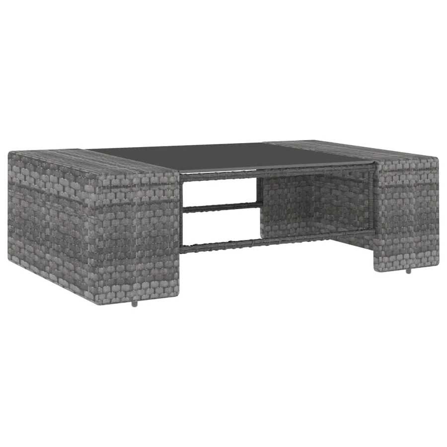 Salon de jardin 2 pcs Résine tressée Gris - 3