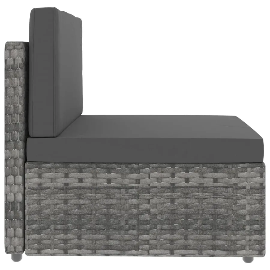 Salon de jardin 2 pcs Résine tressée Gris - 7