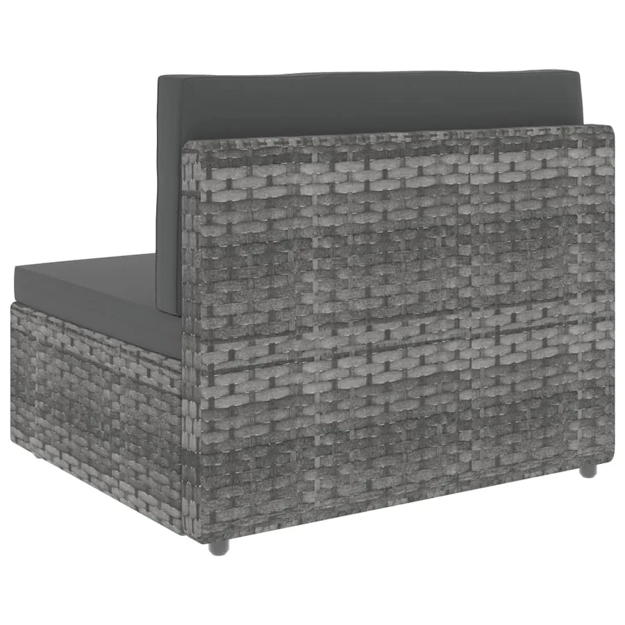 Salon de jardin 2 pcs Résine tressée Gris - 8