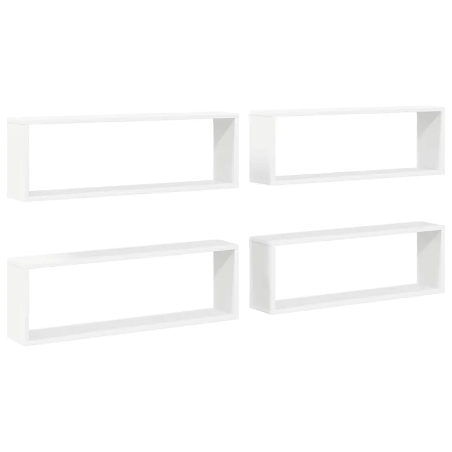 Étagères cube murales 4pcs Blanc 80x15x26,5cm bois d'ingénierie - 2