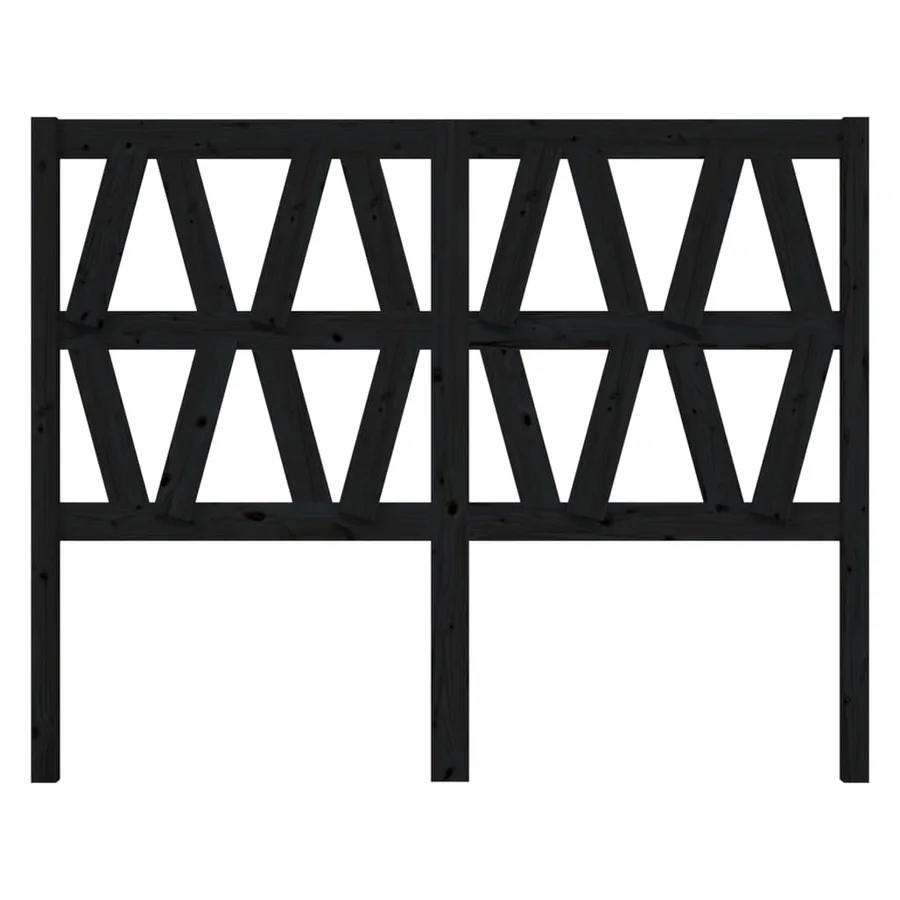 Tête de lit Noir 126x4x100 cm Bois massif de pin - 3