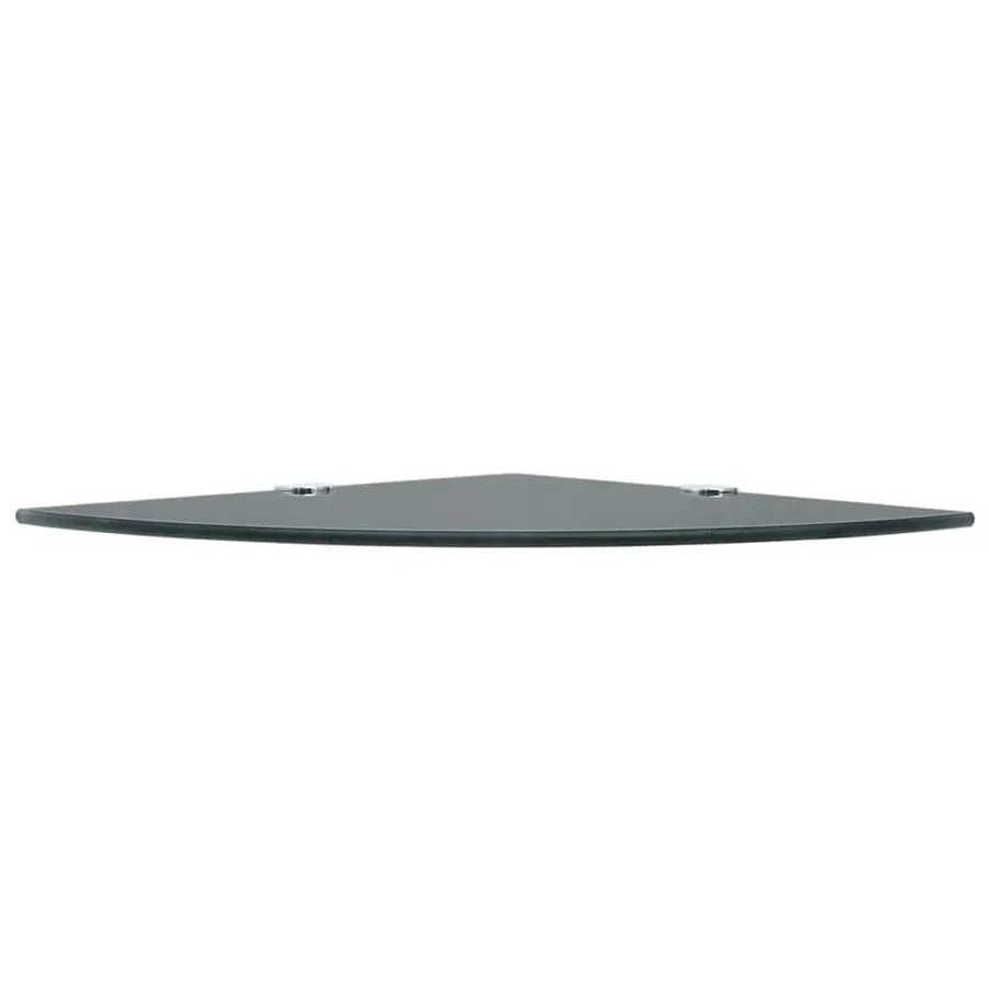 Étagères d'angle 2 pcs et supports chromés Verre Noir 35x35 cm - 4