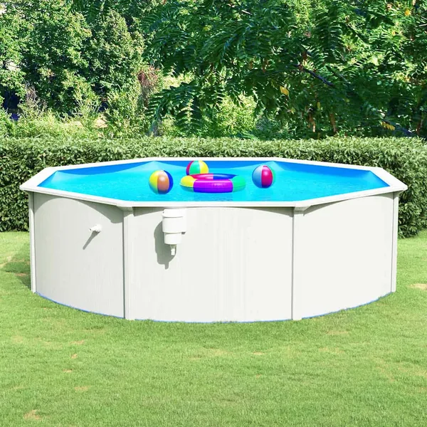 Piscine ronde avec parois en acier 460x120 cm Blanc