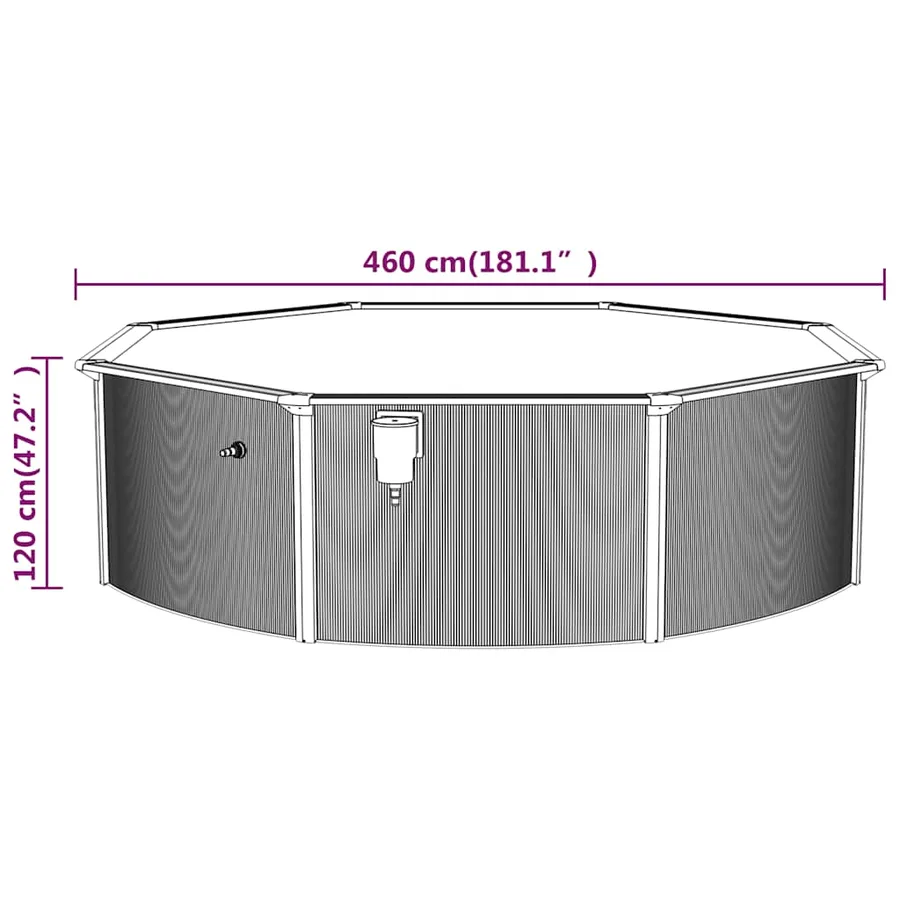 Piscine ronde avec parois en acier 460x120 cm Blanc - 8