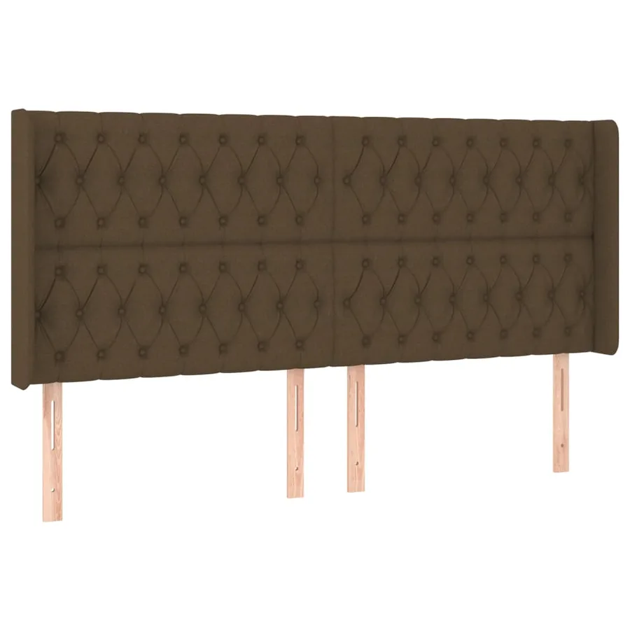 Tête de lit à LED Marron foncé 203x16x118/128 cm Tissu - 3
