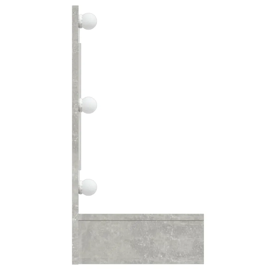 Armoire à miroir avec LED Gris béton 90x31,5x62 cm - 5